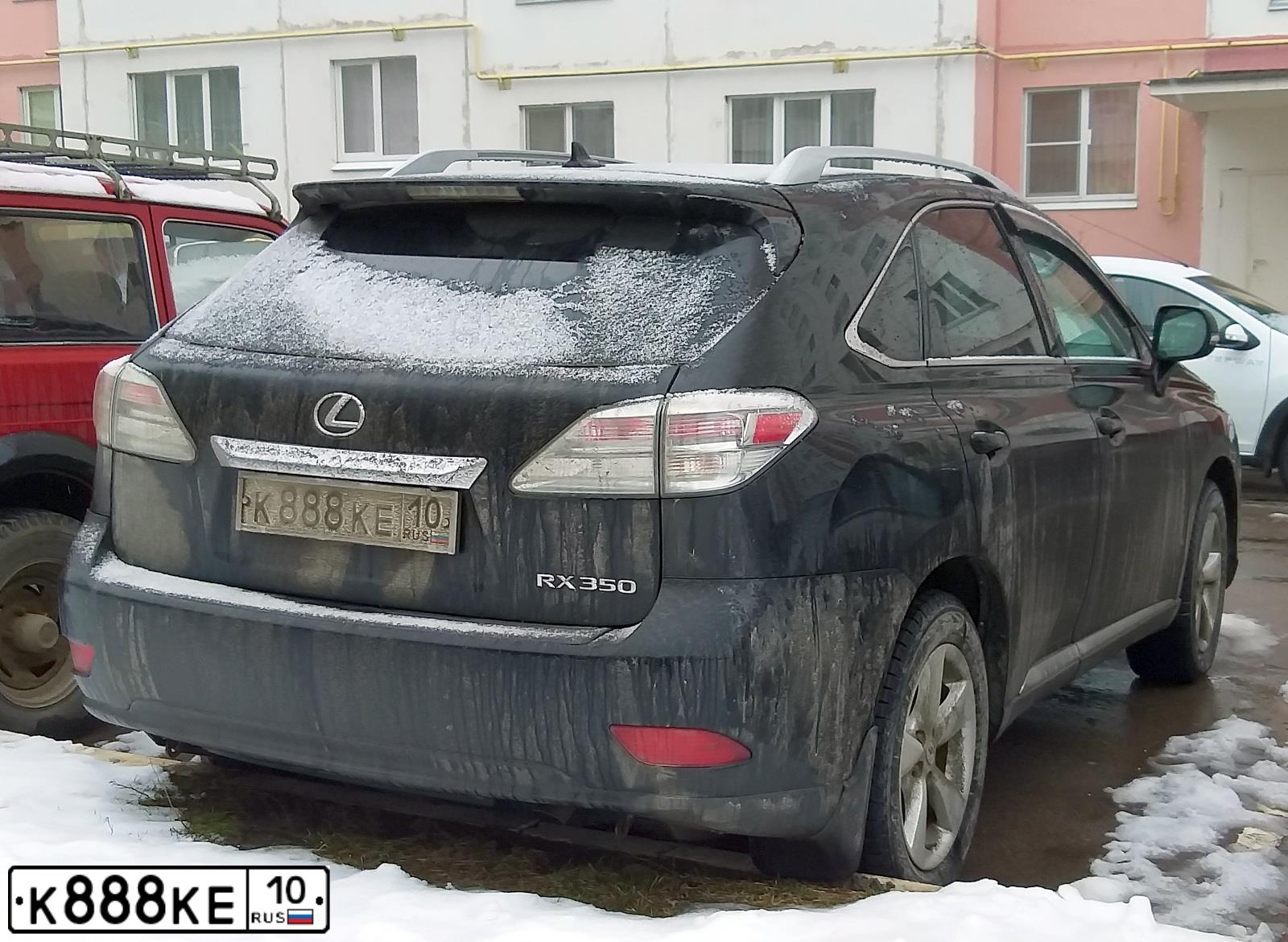 Фото автомобиля LEXUS RX, 2011 — госномер К888КЕ10. Цвет: ЧЕРНЫЙ