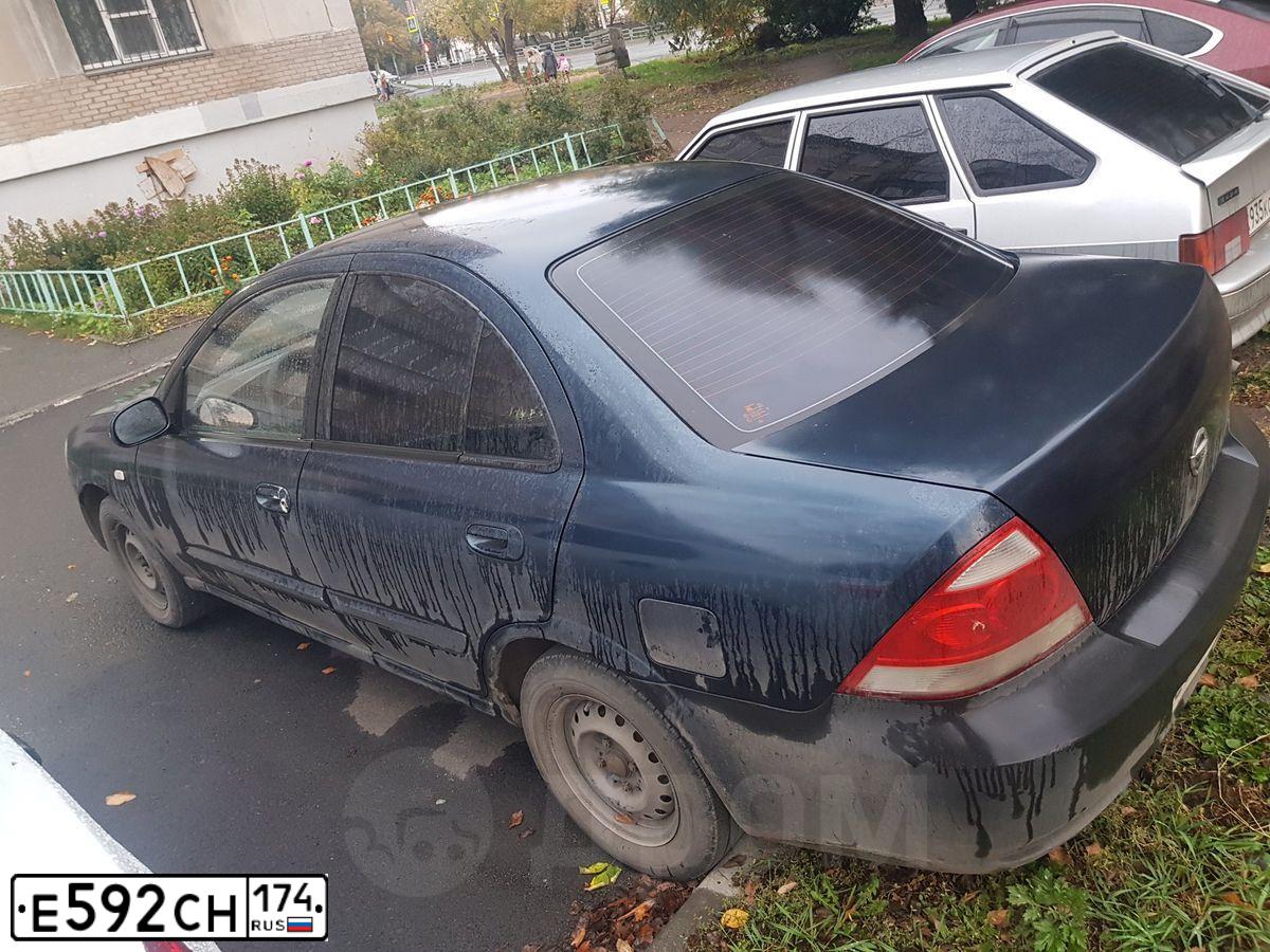 Фото автомобиля NISSAN ALMERA, 2006 — госномер Е592СН174. Цвет: синий