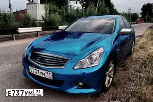 Фото автомобиля INFINITI G, 2012 — госномер Е737УМ71. Цвет: ЧЕРНЫЙ