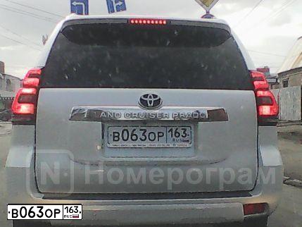 Фото автомобиля TOYOTA LANDCRUISER, 2018 — госномер В063ОР163. Цвет: Белый