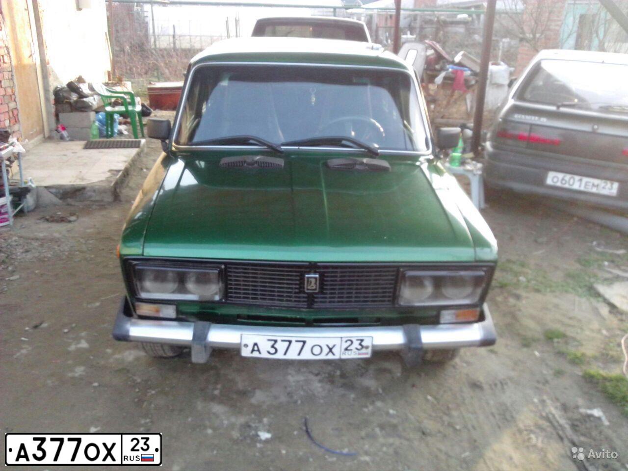 Фото автомобиля LADA 2106, 1987 — госномер А377ОХ23. Цвет: ЗЕЛЕНЫЙ