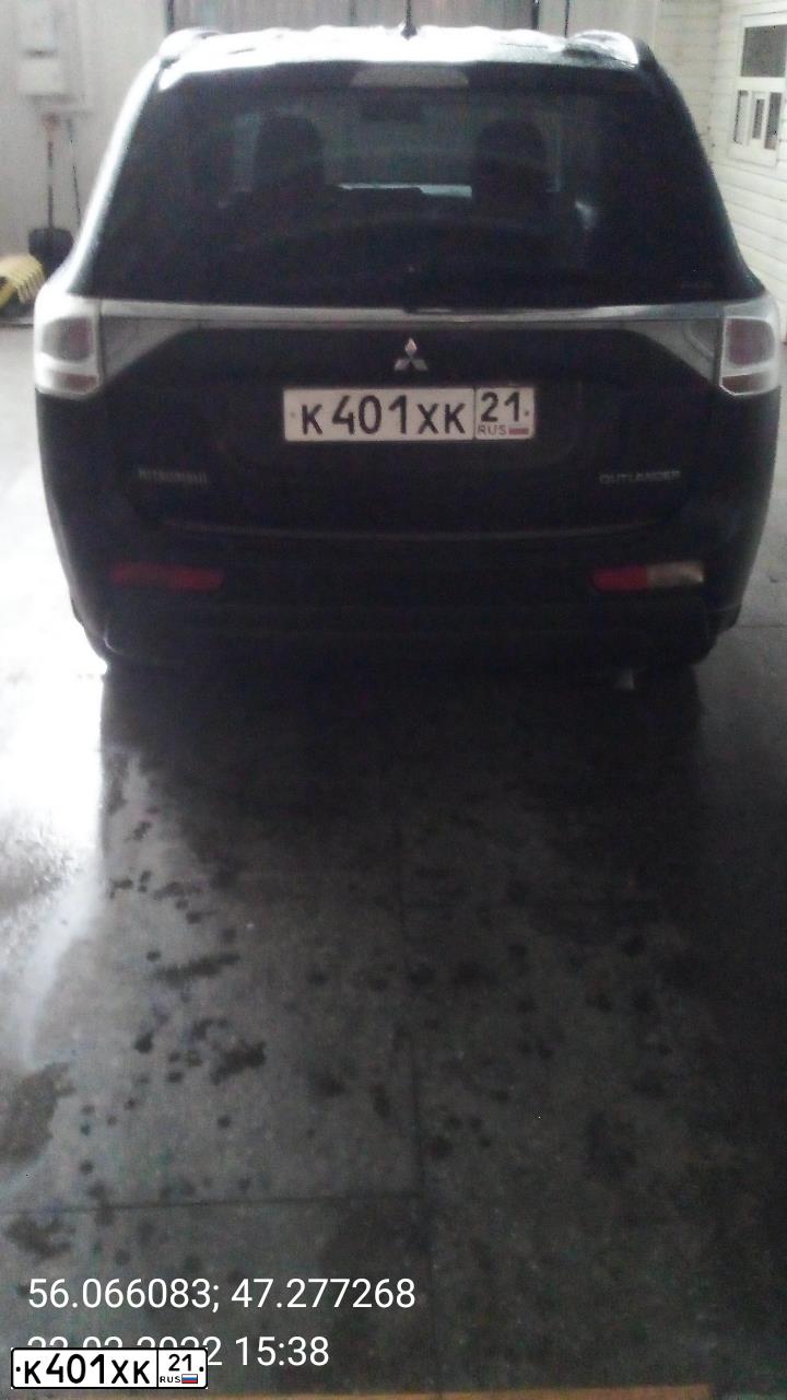 Фото автомобиля MITSUBISHI OUTLANDER, 2013 — госномер Х222ВС21. Цвет: ЧЕРНЫЙ