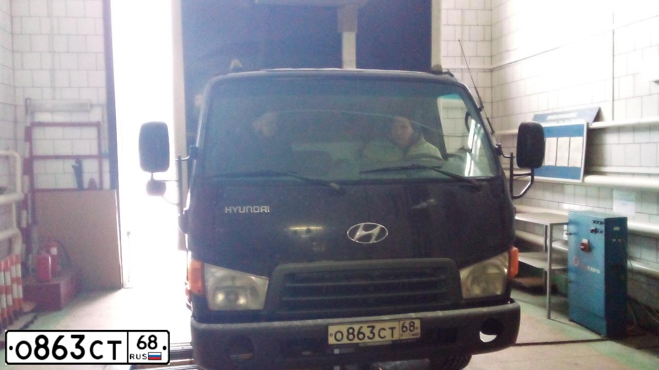 Фото автомобиля HYUNDAI HD-SERIE, 2007 — госномер К006РА190. Цвет: Коричневый