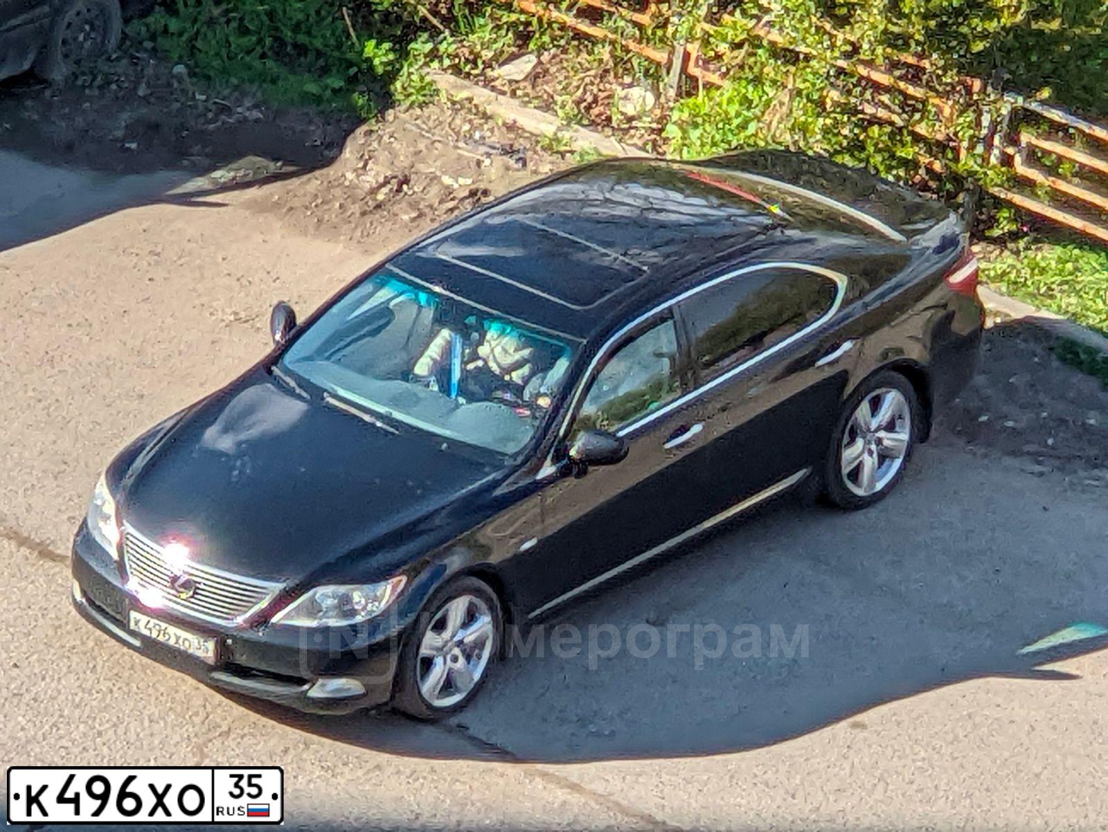 Фото автомобиля LEXUS LS, 2007 — госномер К496ХО35. Цвет: ЧЕРНЫЙ