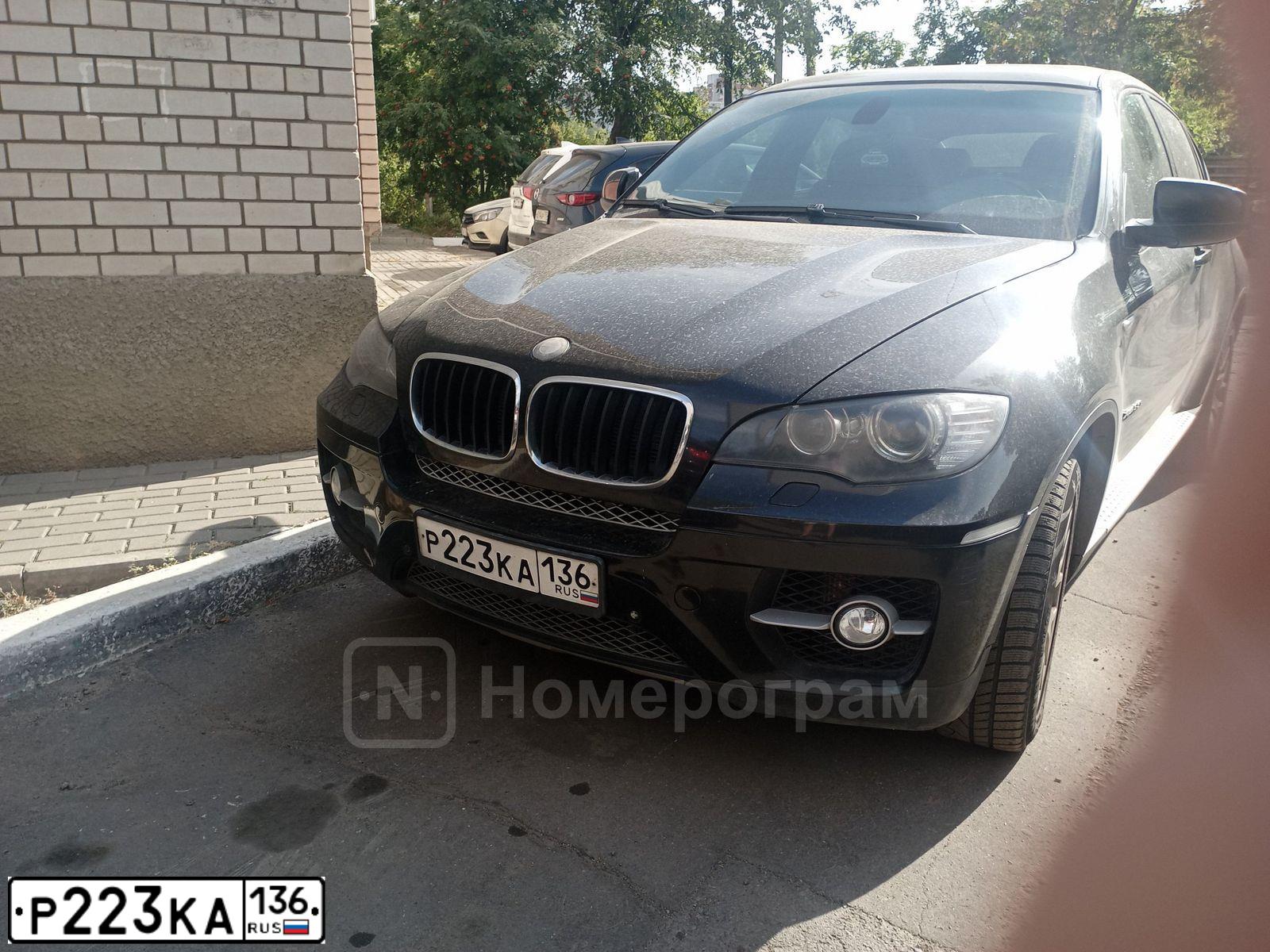Фото автомобиля BMW X6, 2008 — госномер А260АА36. Цвет: ЧЕРНЫЙ
