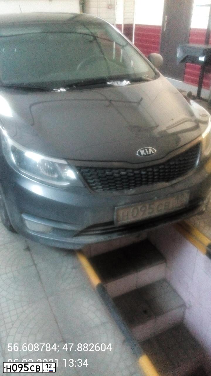Фото автомобиля KIA RIO, 2017 — госномер Н095СВ12. Цвет: ТЕМНО-СЕРЫЙ
