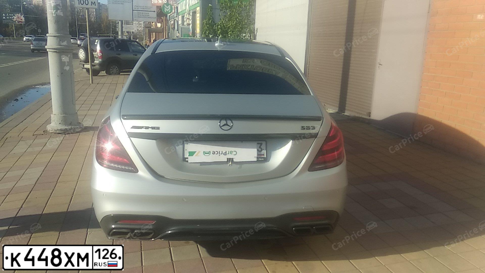Фото автомобиля MERCEDES S-KLASSE, 2017 — госномер Т111КЕ26. Цвет: СЕРЕБРИСТЫЙ