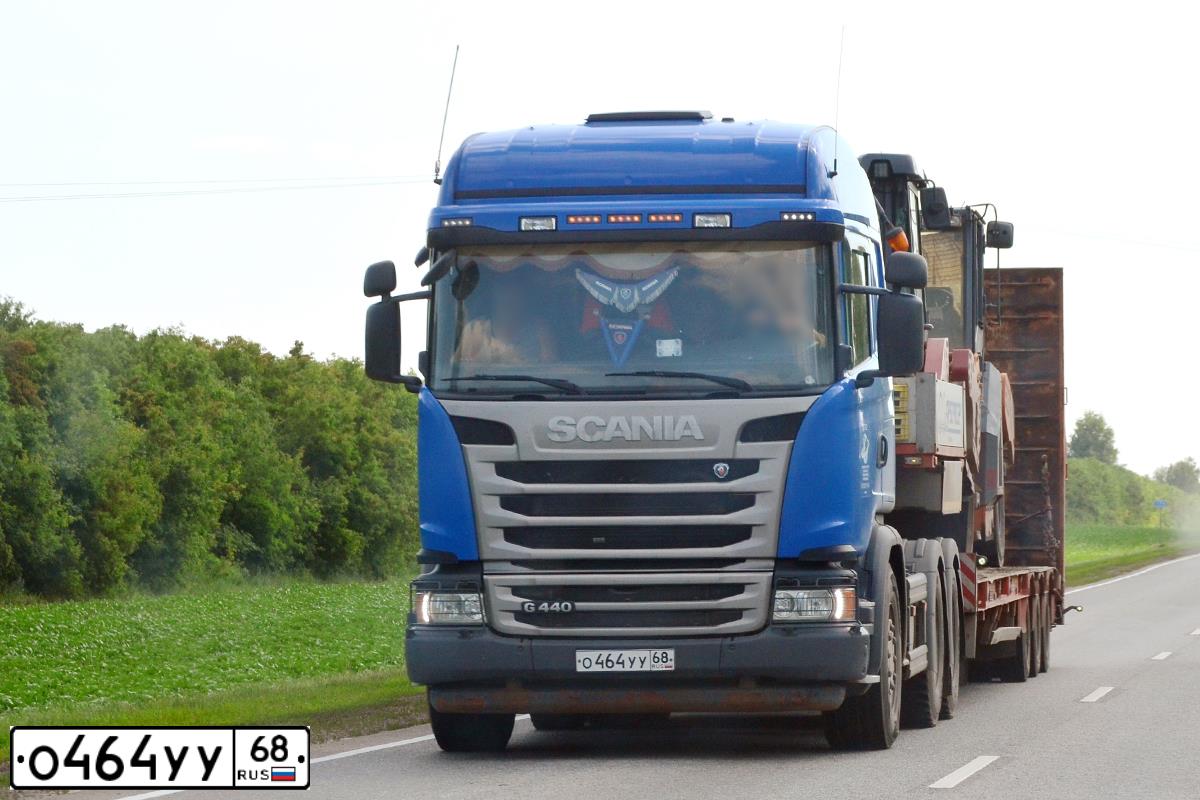 Фото автомобиля SCANIA SERIE G /6X4/, 2018 — госномер О004СО68. Цвет: синий