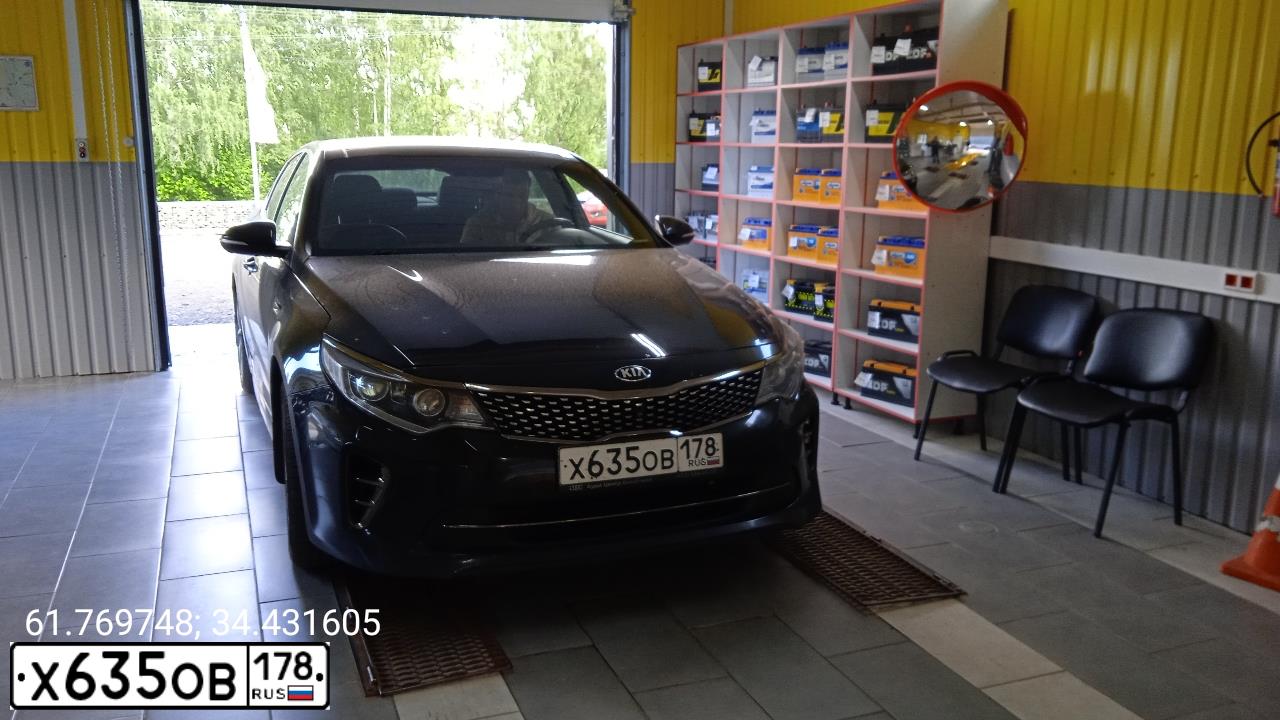 Фото автомобиля KIA MAGENTIS  OPTIMA, 2017 — госномер Е354ОЕ156. Цвет: ЧЕРНЫЙ