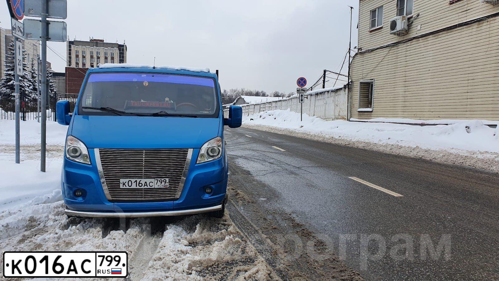 Фото автомобиля GAZ EL NEXT, 2017 — госномер К016АС799. Цвет: ГОЛУБОЙ