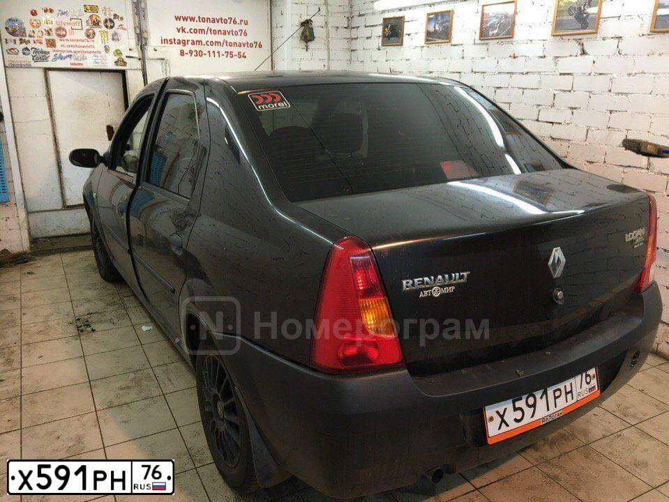 Фото автомобиля RENAULT LOGAN, 2009 — госномер У610МХ76. Цвет: ЧЕРНЫЙ