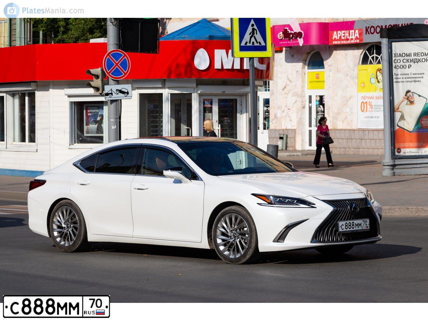 Фото автомобиля LEXUS ES, 2020 — госномер С888ММ70. Цвет: Белый