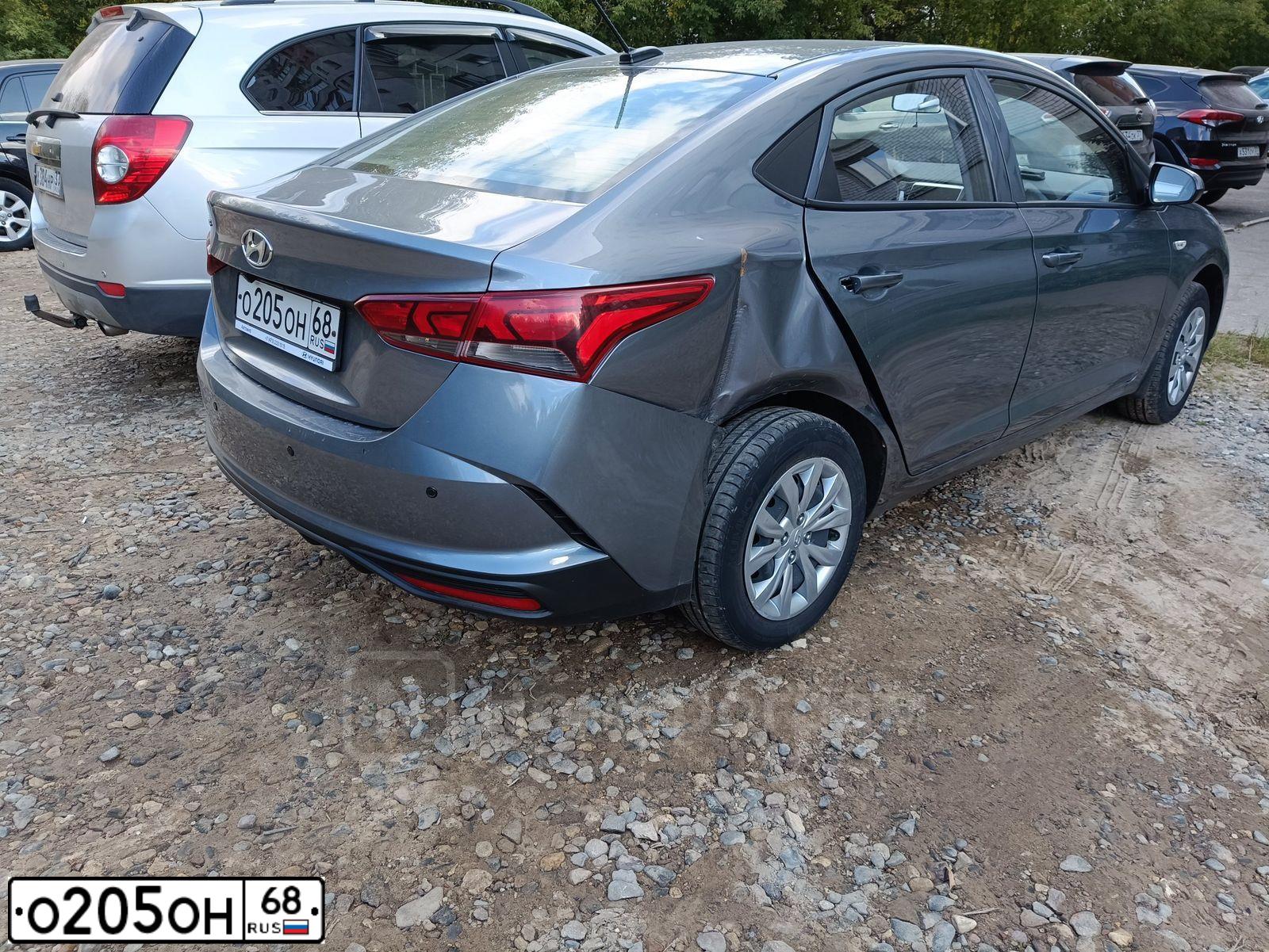 Фото автомобиля HYUNDAI SOLARIS, 2020 — госномер О205ОН68. Цвет: СЕРЫЙ