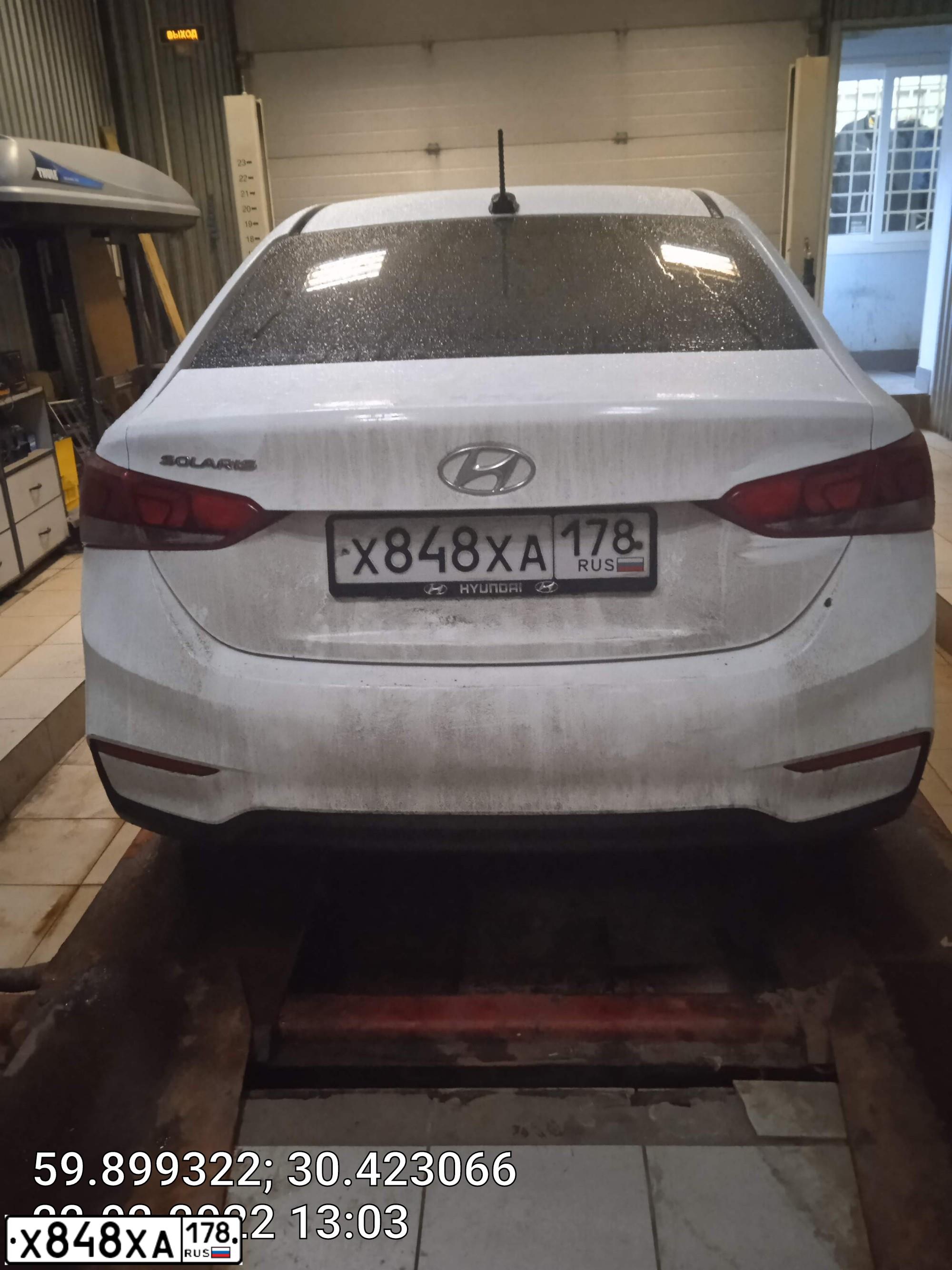 Фото автомобиля HYUNDAI SOLARIS, 2017 — госномер Н499МВ198. Цвет: Белый