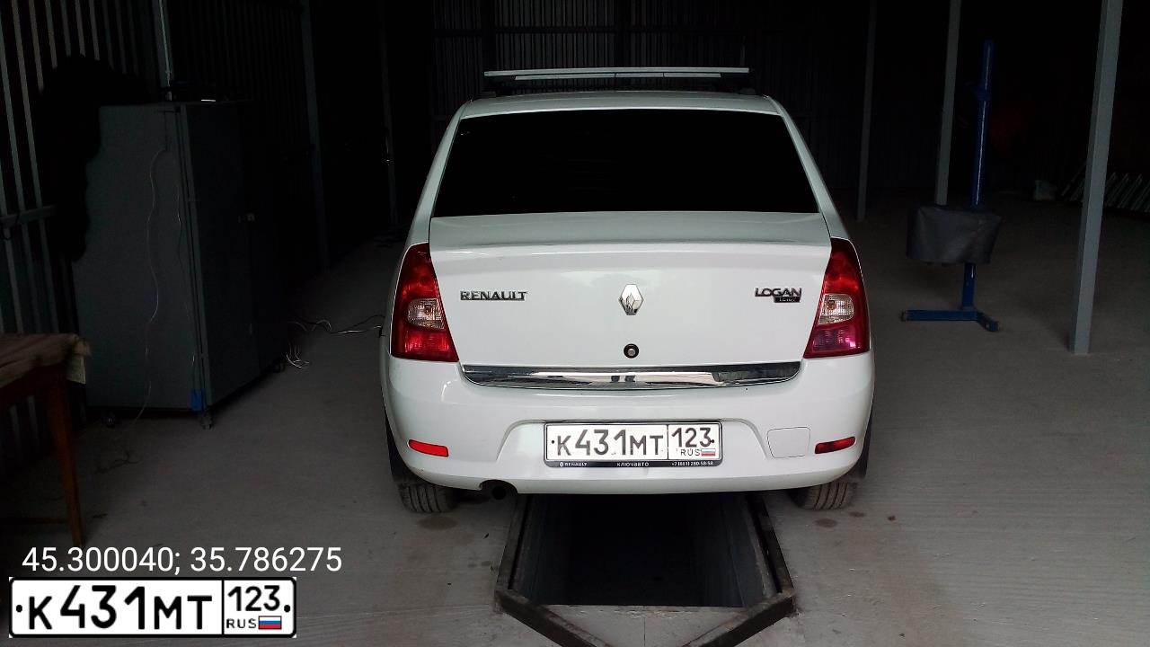 Фото автомобиля RENAULT T LOGAN, 2013 — госномер К558ВО82. Цвет: Белый