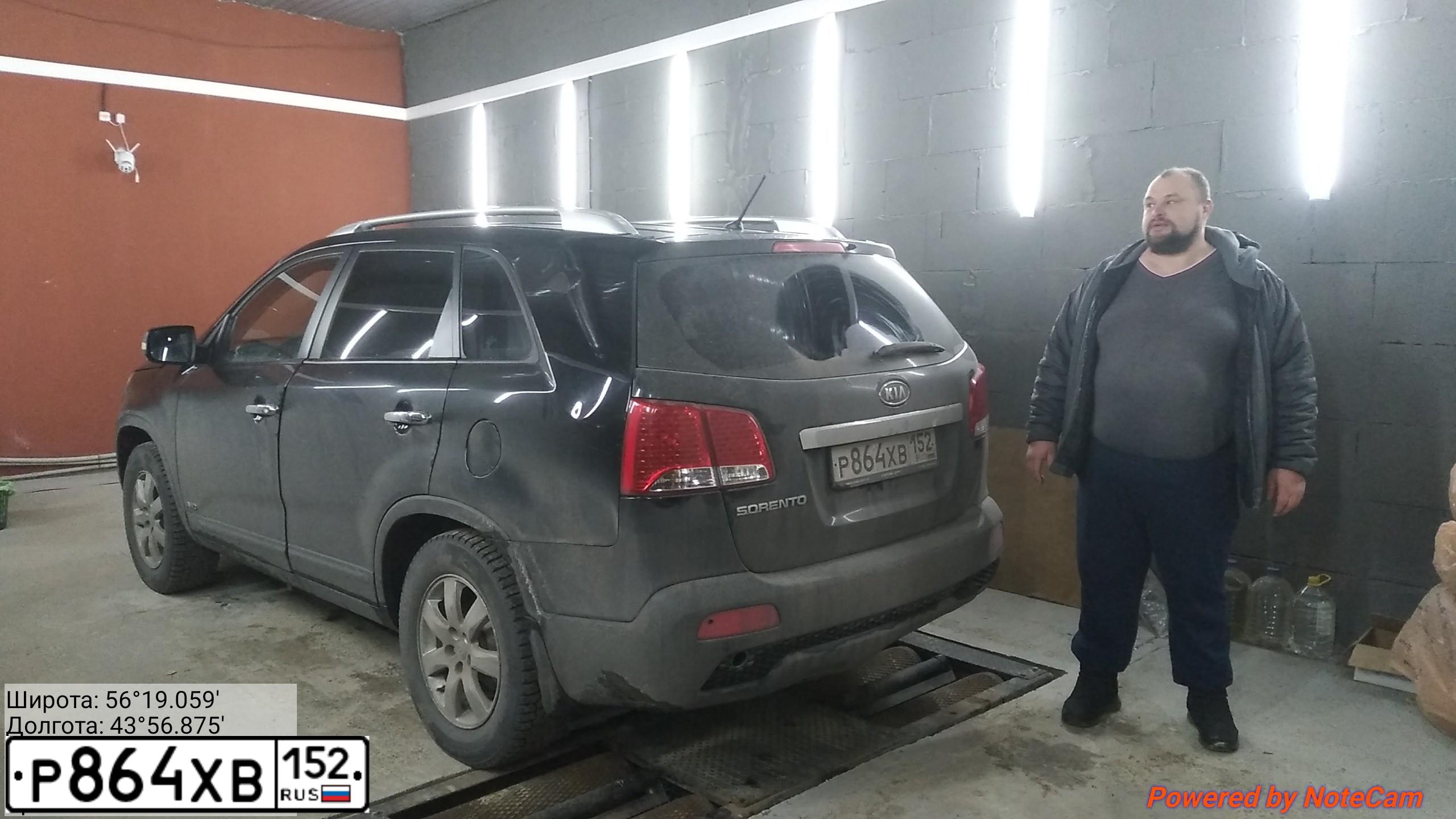 Фото автомобиля KIA SORENTO, 2012 — госномер Р864ХВ152. Цвет: ЧЕРНЫЙ