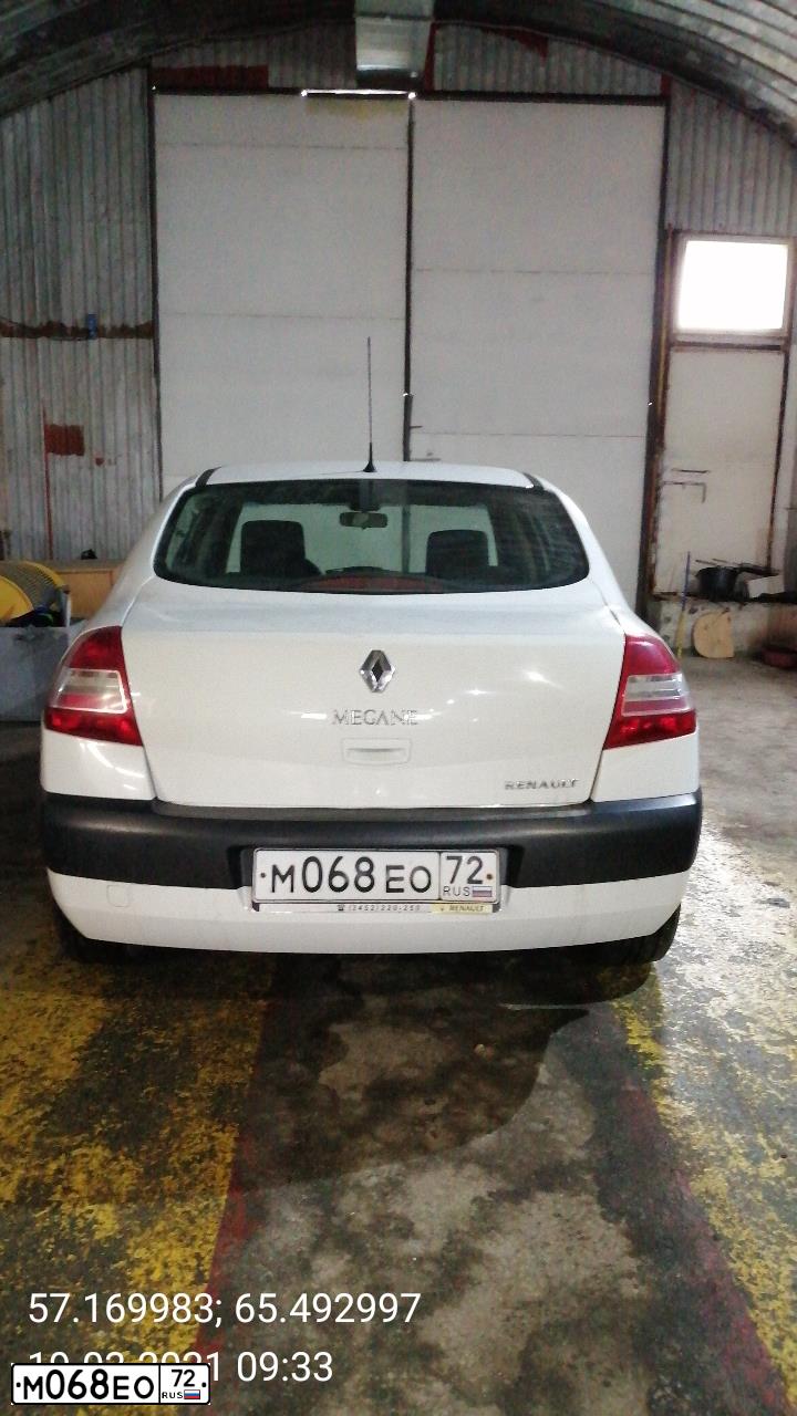 Фото автомобиля RENAULT MEGANE, 2007 — госномер М068ЕО72. Цвет: Белый