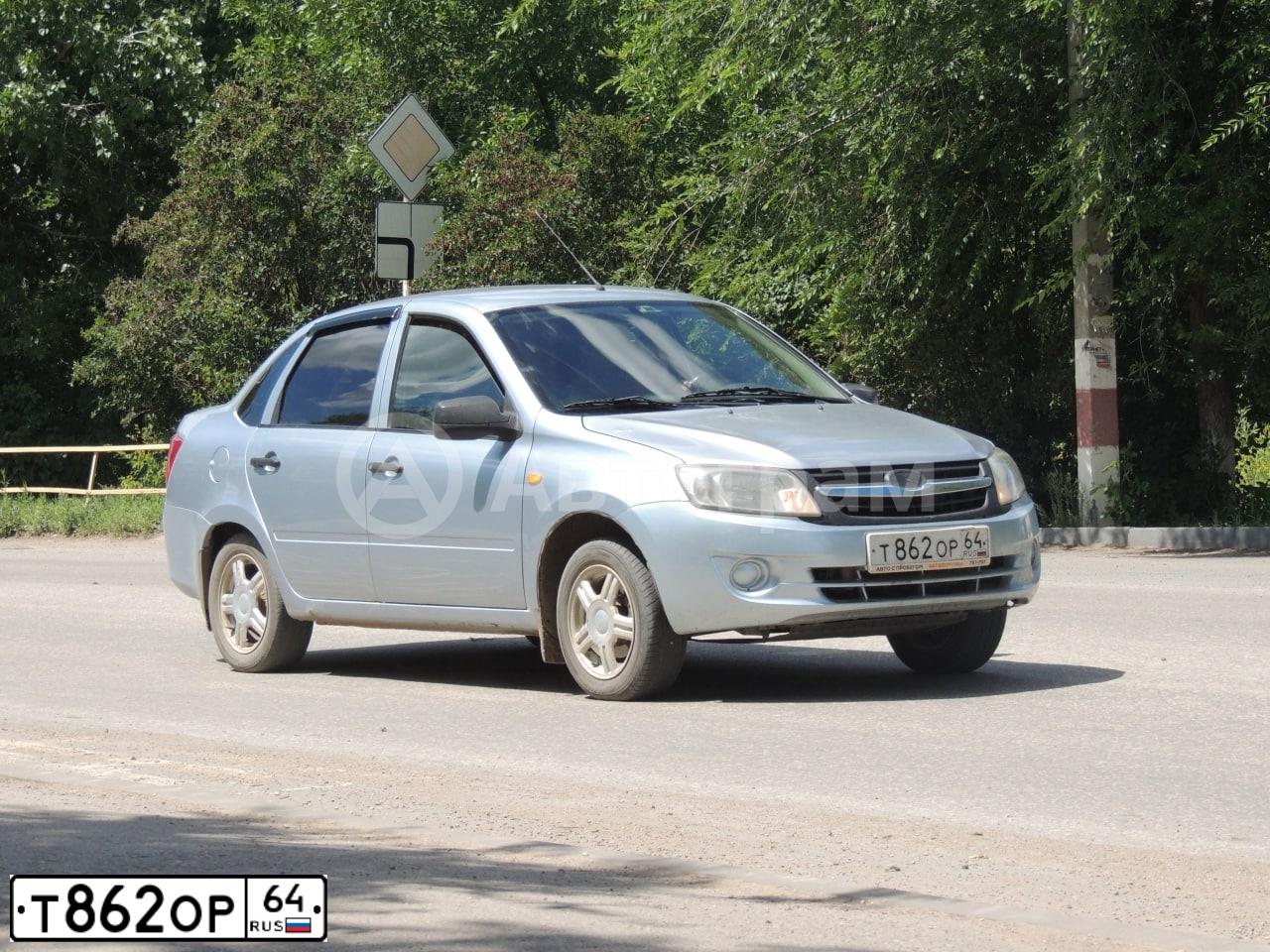 Фото автомобиля LADA 2190 GRANTA, 2012 — госномер М535ТР763. Цвет: голубой