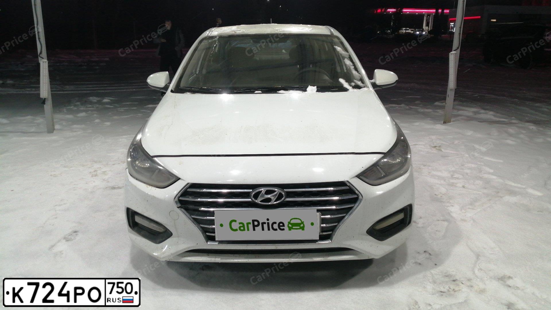 Фото автомобиля HYUNDAI SOLARIS, 2017 — госномер С667СВ152. Цвет: Белый