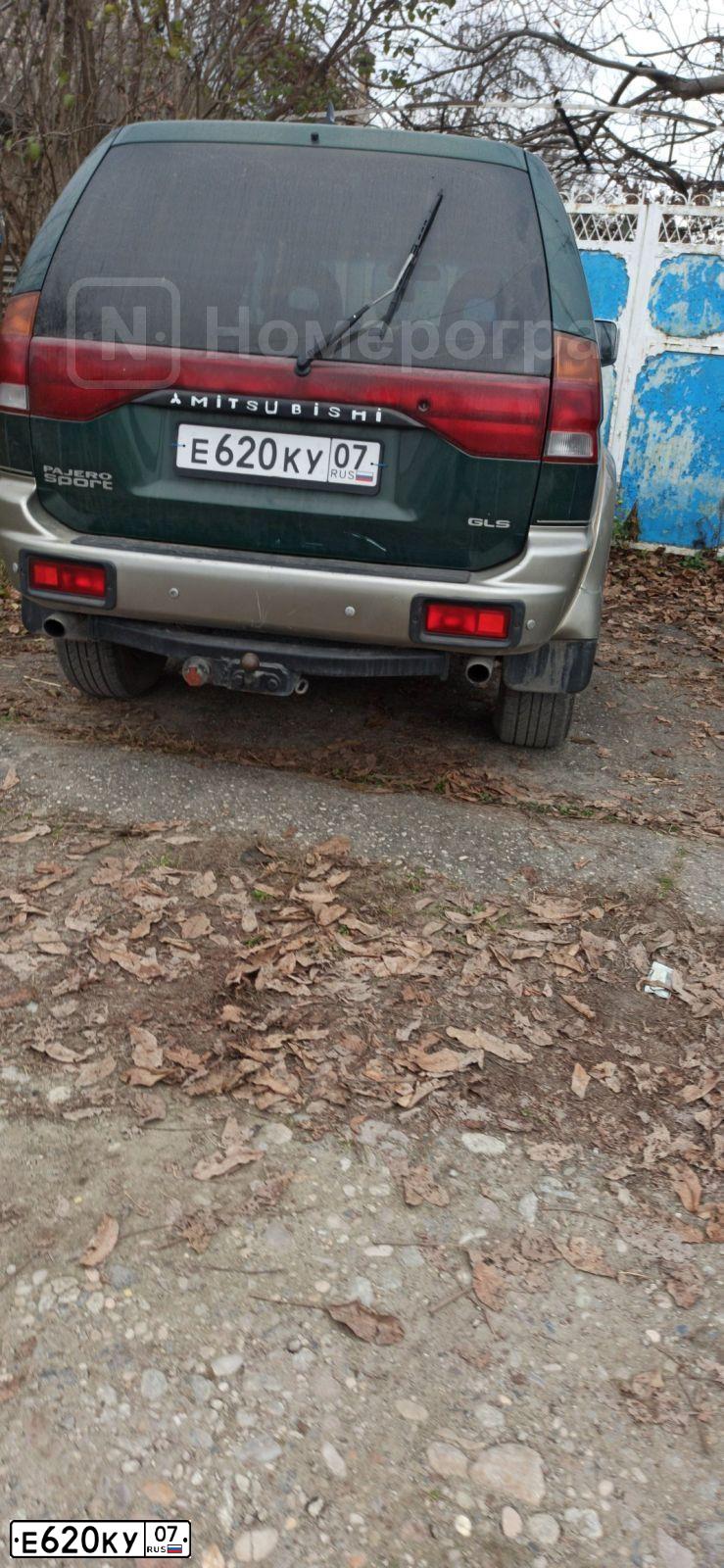Фото автомобиля MITSUBISHI PAJERO SPORT, 1998 — госномер В770ВМ07. Цвет: ЗЕЛЕНЫЙ