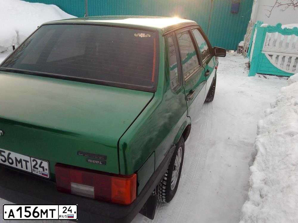 Фото автомобиля LADA 2109 SAMARA, 1998 — госномер А156МТ24. Цвет: ЗЕЛЕНЫЙ