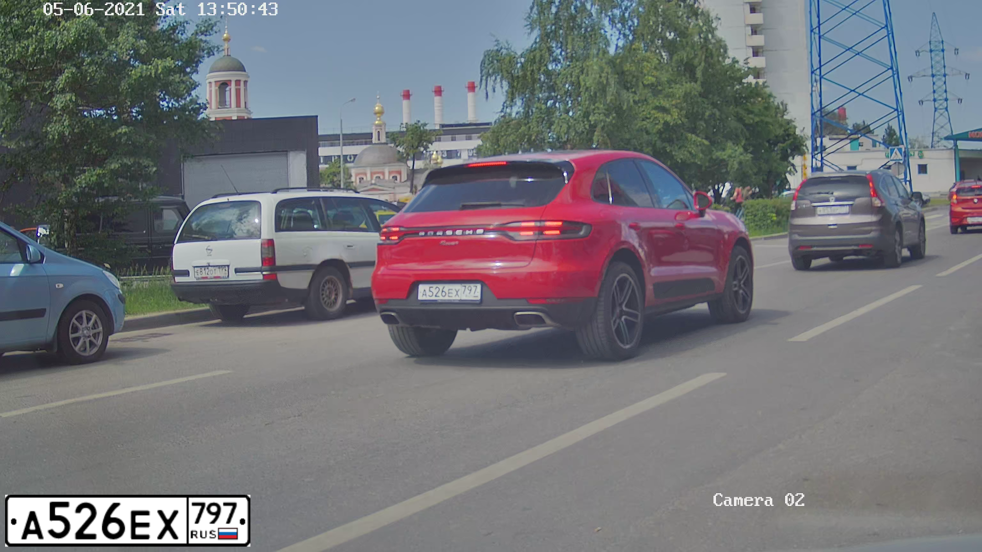 Фото автомобиля PORSCHE MACAN JК22, 2021 — госномер А526ЕХ797. Цвет: Красный