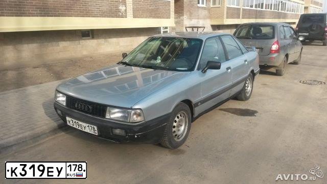 Фото автомобиля АУДИ 80, 1989 — госномер К411АР198. Цвет: СЕРО-ГОЛУБОЙ