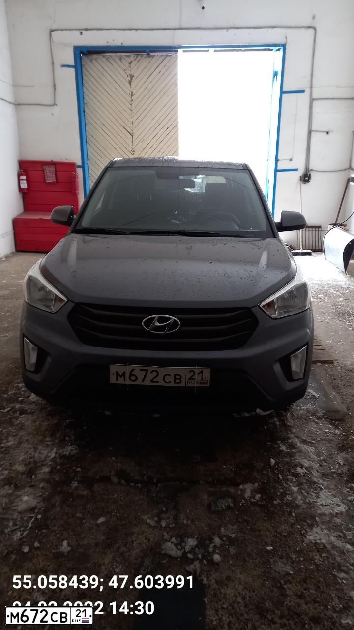 Фото автомобиля HYUNDAI CRETA, 2017 — госномер М700ТВ21. Цвет: Серый