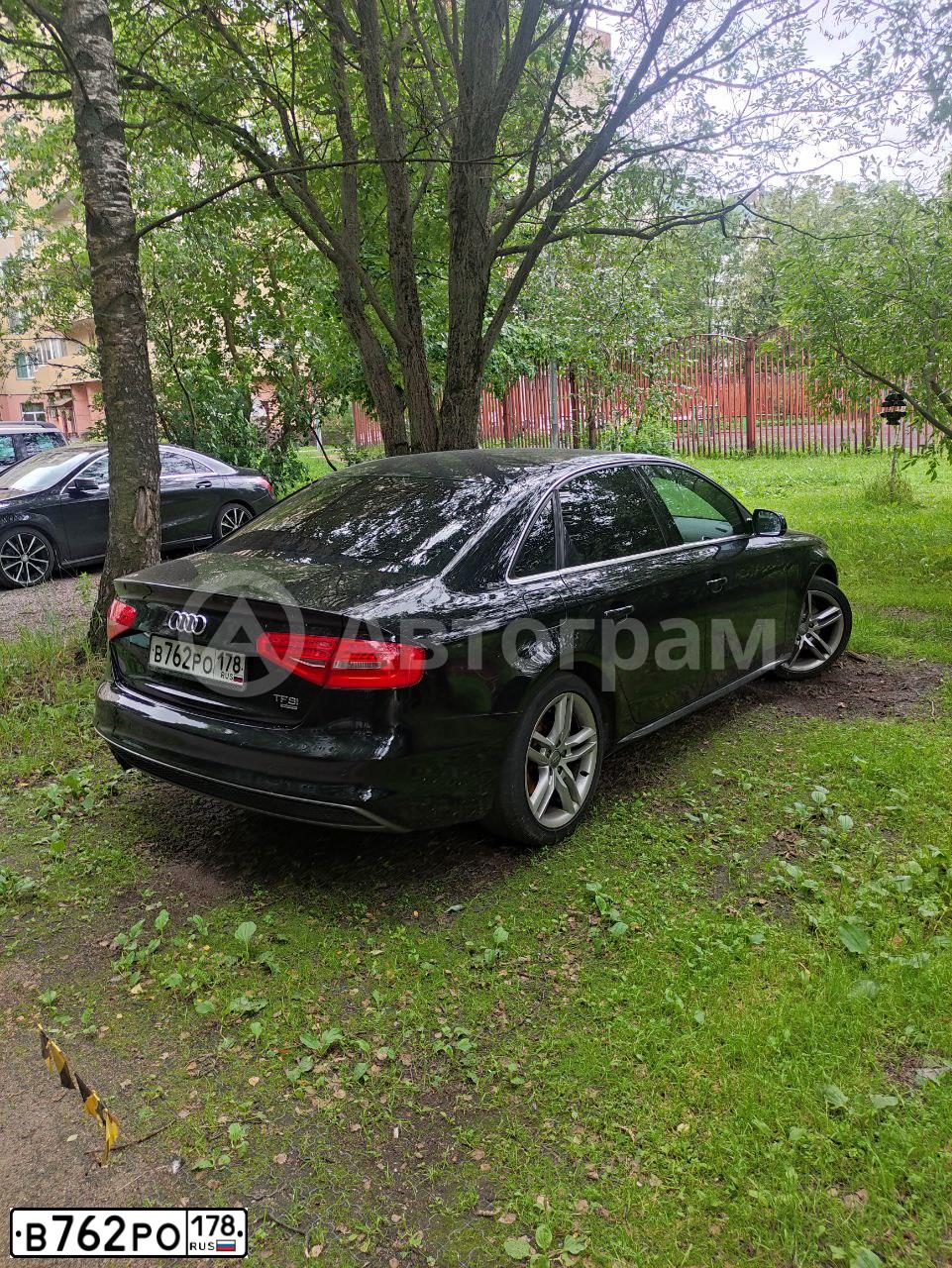 Фото автомобиля AUDI A4, 2012 — госномер В762РО178. Цвет: ЧЕРНЫЙ