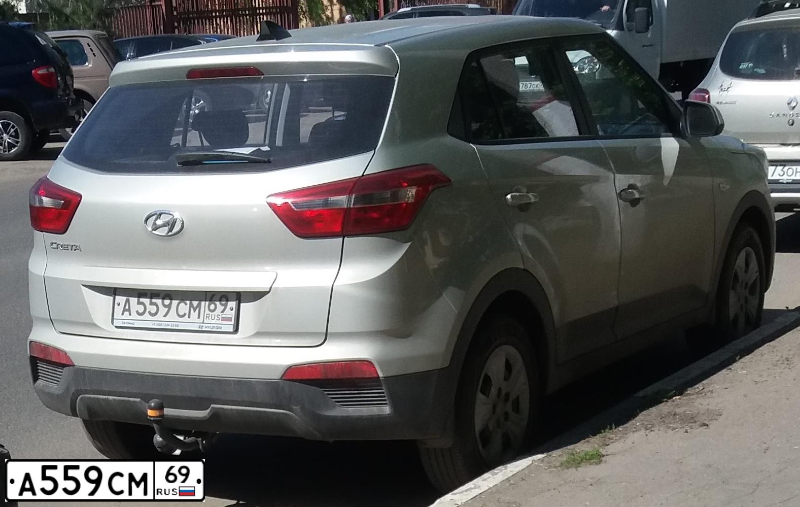 Фото автомобиля HYUNDAI CRETA, 2017 — госномер А559СМ69. Цвет: БЕЖЕВЫЙ