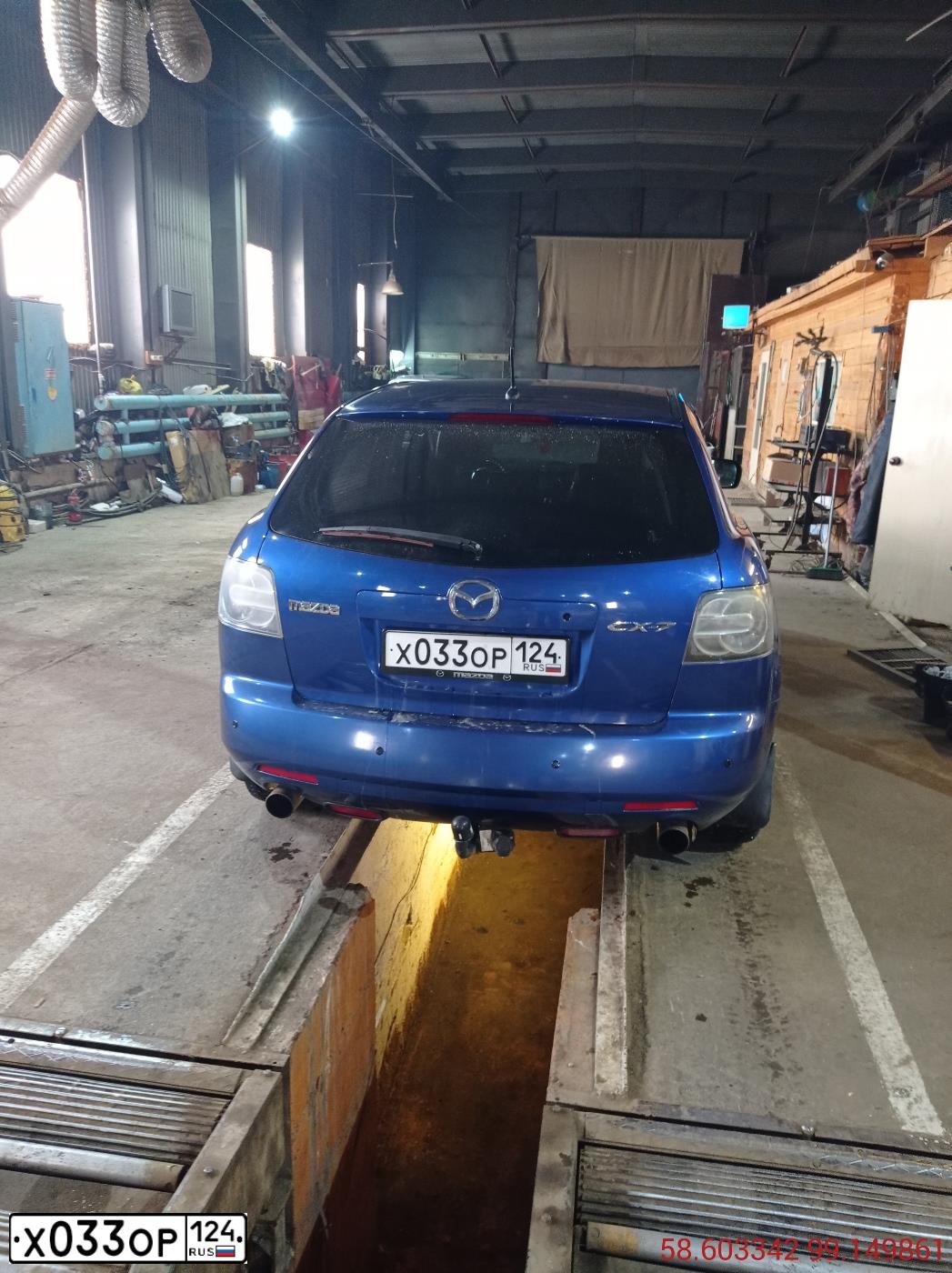 Фото автомобиля MAZDA CX-7, 2007 — госномер А178КМ19. Цвет: синий