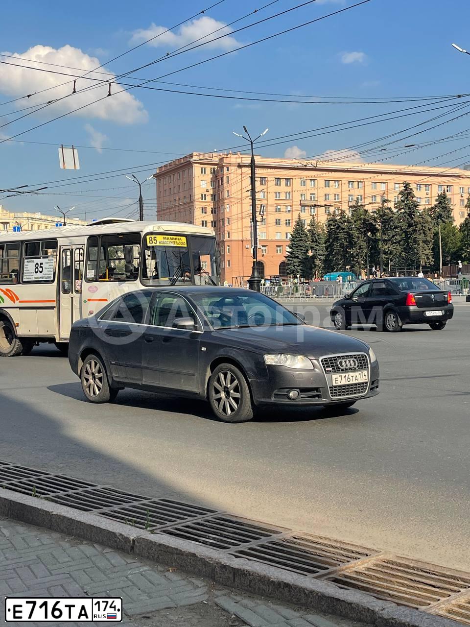 Фото автомобиля AUDI A4, 2007 — госномер Н019АВ174. Цвет: ТЕМНО-СЕРЫЙ