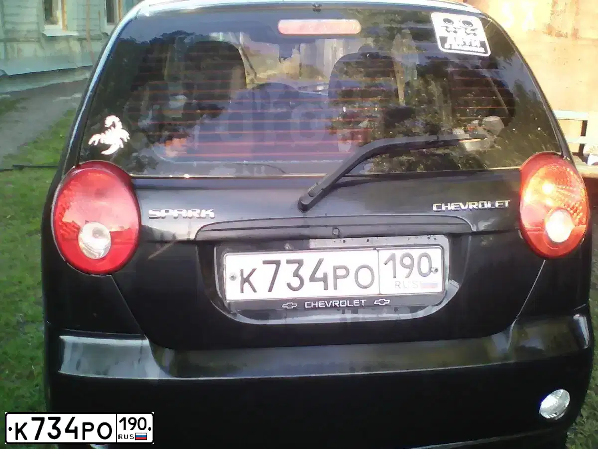Фото автомобиля CHEVROLET SPARK, 2007 — госномер Е834ТС62. Цвет: ЧЕРНЫЙ