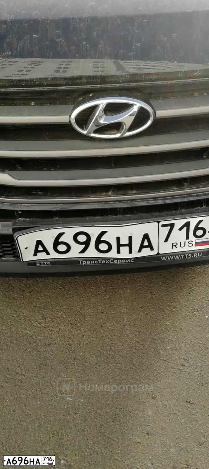Фото автомобиля HYUNDAI TUCSON, 2018 — госномер А696НА716. Цвет: ЧЕРНЫЙ