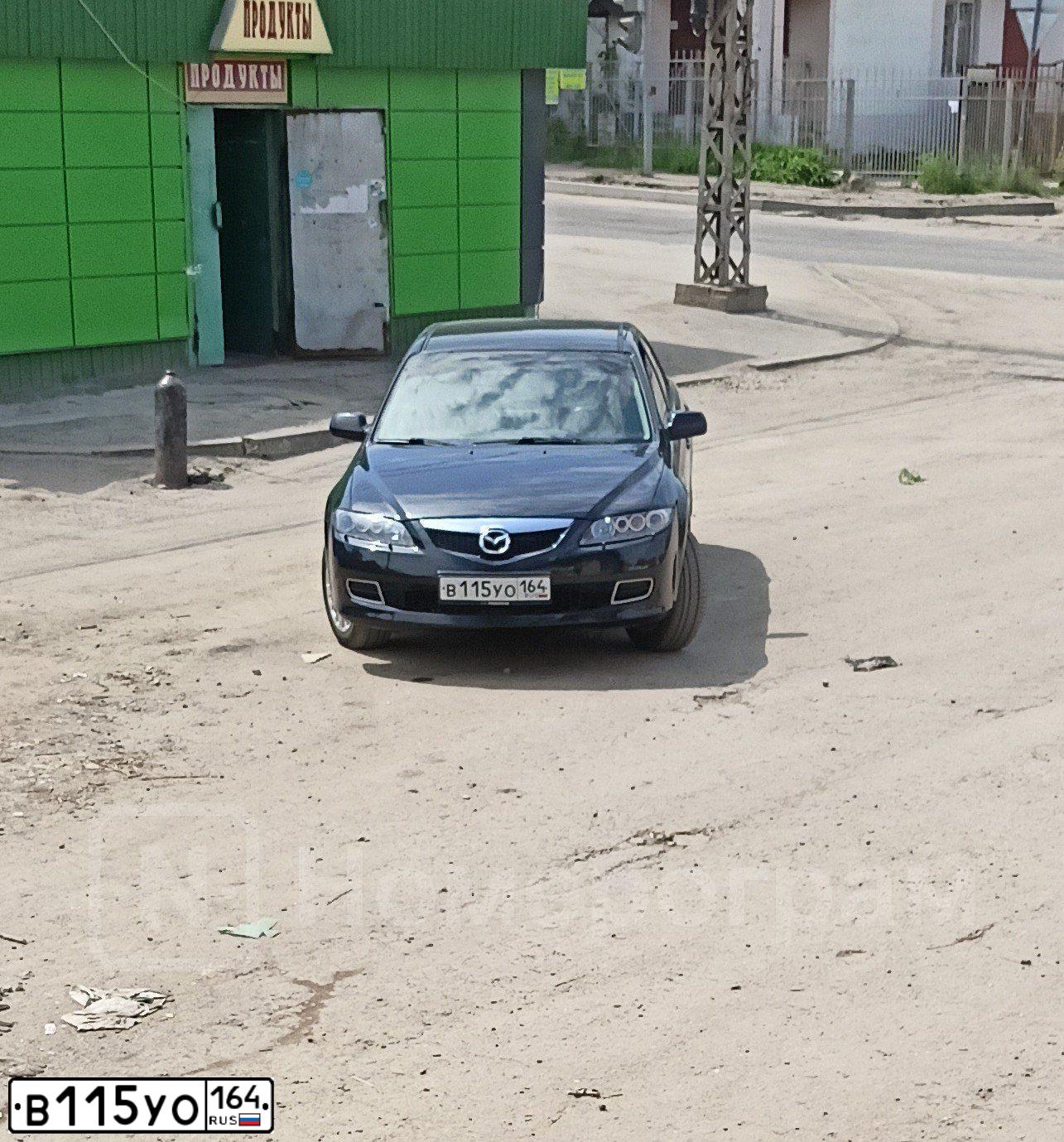 Фото автомобиля MAZDA 6, 2006 — госномер В115УО164. Цвет: ЧЕРНЫЙ