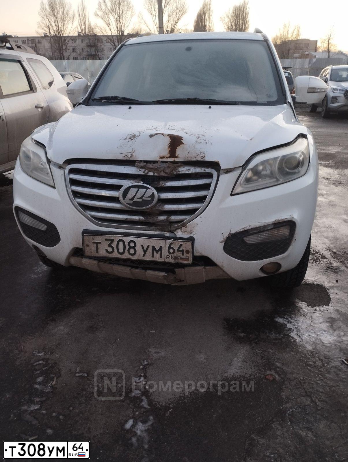 Фото автомобиля LIFAN X 60, 2013 — госномер Т308УМ64. Цвет: БЕЛЫЙ