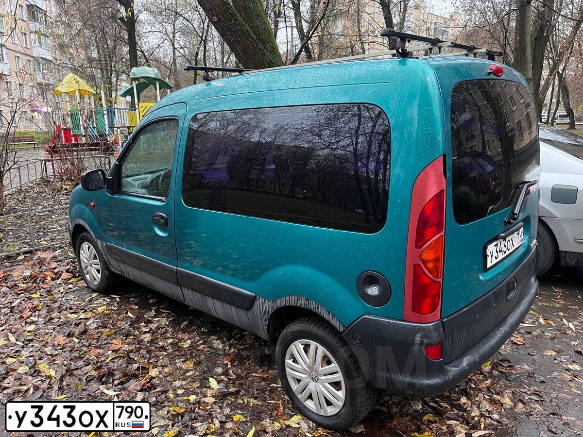 Фото автомобиля RENAULT KANGOO, 2003 — госномер У343ОХ790. Цвет: ЗЕЛЕНЫЙ