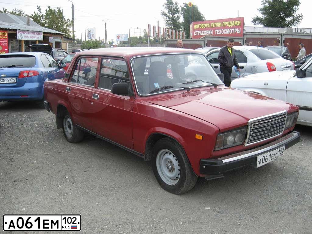 Фото автомобиля LADA 2107, 2007 — госномер А061ЕМ102. Цвет: ТЕМНО-КРАСНЫЙ