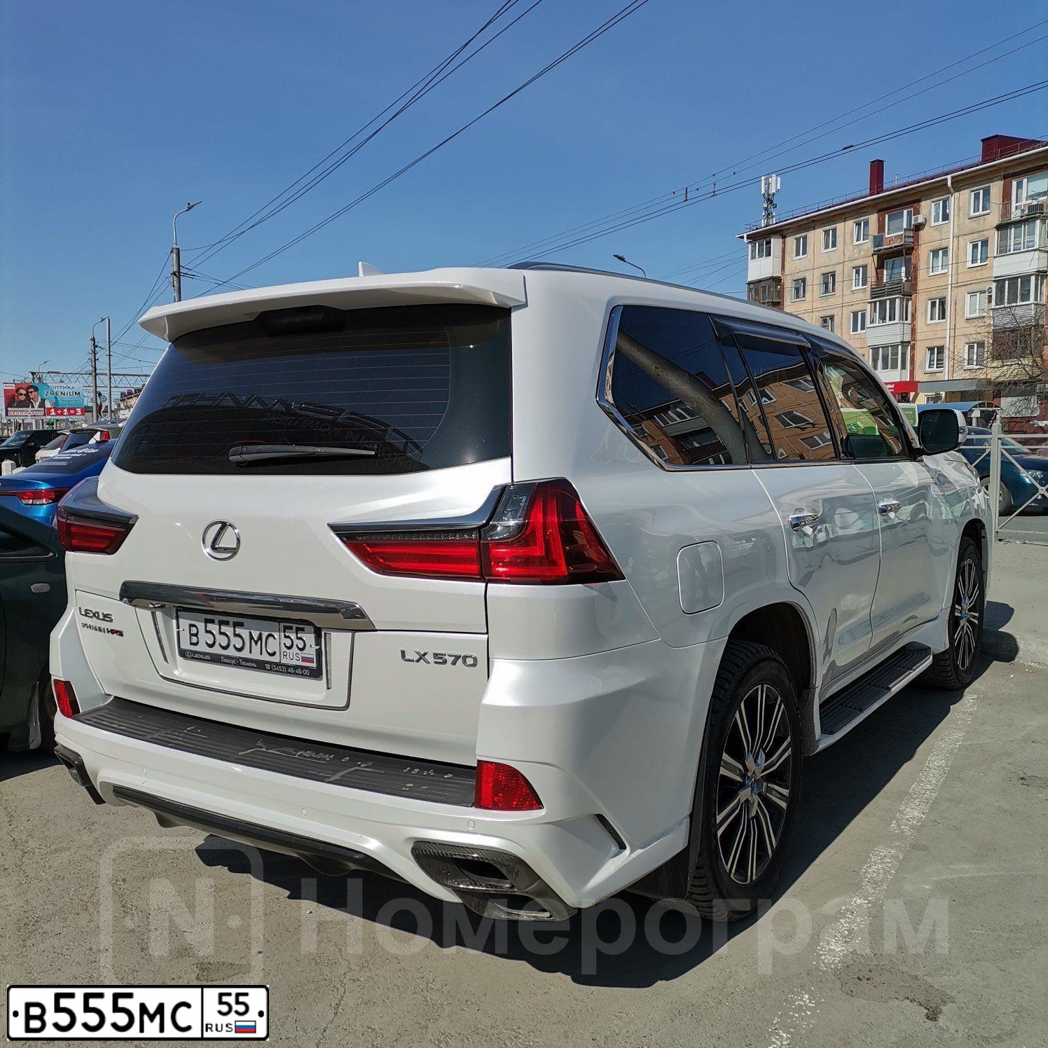 Фото автомобиля TOYOTA LANDCRUISER 200, 2016 — госномер В555МС55. Цвет: Белый