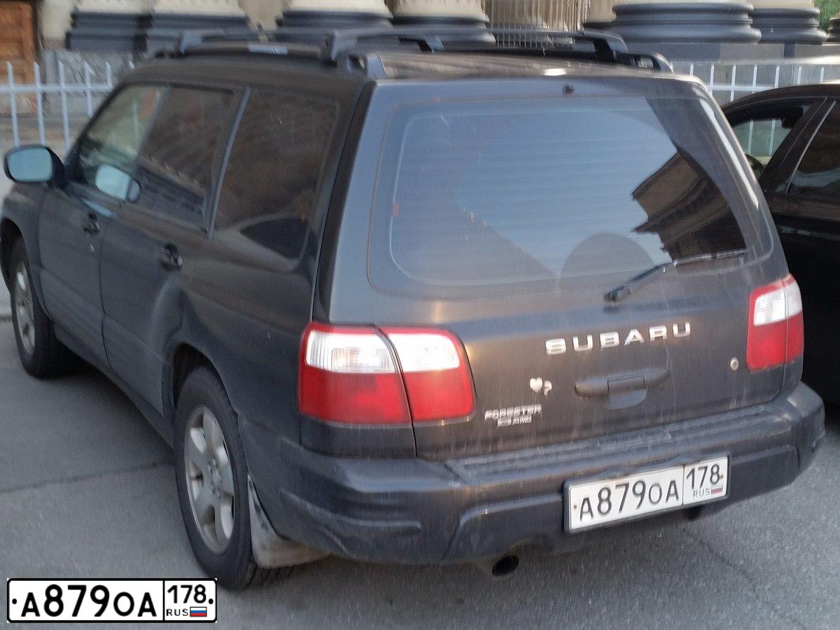Фото автомобиля SUBARU FORESTER, 2001 — госномер А879ОА178. Цвет: ЧЕРНЫЙ