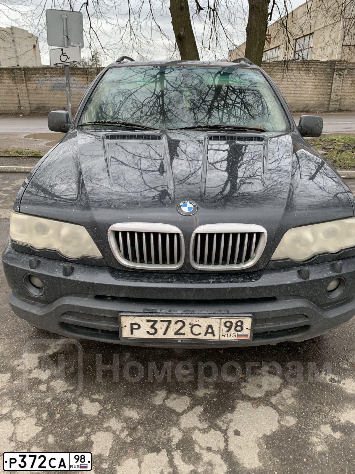Фото автомобиля BMW X5, 2002 — госномер Р372СА98. Цвет: ЧЕРНЫЙ