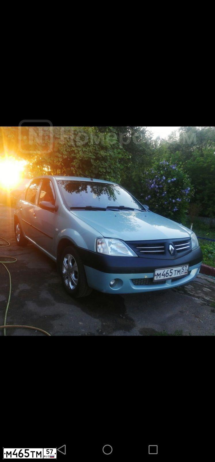 Фото автомобиля RENAULT LOGAN, 2006 — госномер М465ТМ57. Цвет: СВЕТЛО-ЗЕЛЕНЫЙ