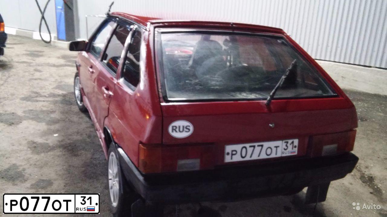 Фото автомобиля LADA 2109 SAMARA, 1993 — госномер Р077ОТ31. Цвет: Красный