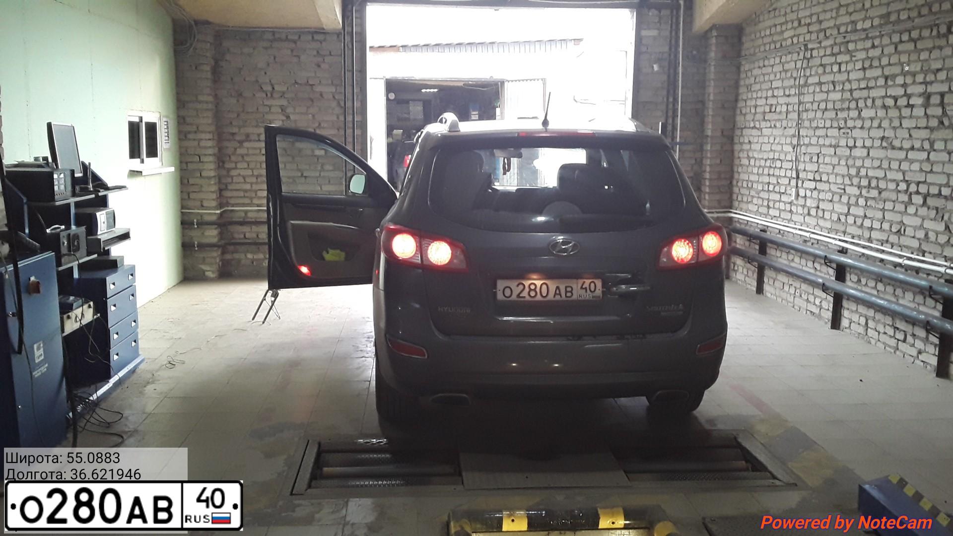 Фото автомобиля HYUNDAI SANTA FE, 2011 — госномер О280АВ40. Цвет: ТЕМНО-СЕРЫЙ