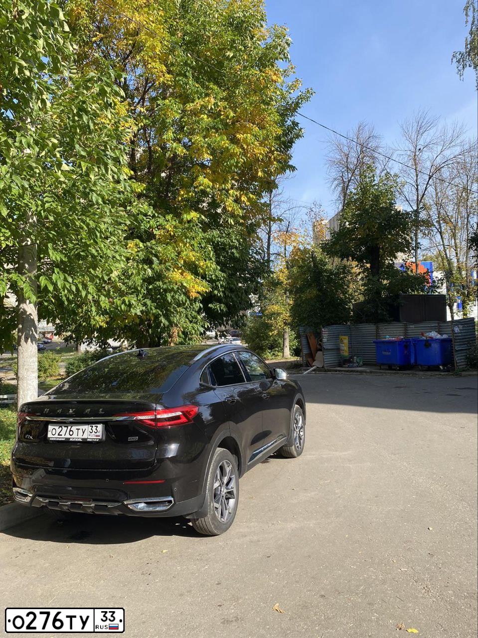 Фото автомобиля HAVAL F7X СС6467UМ22В, 2022 — госномер О276ТУ33. Цвет: ЧЕРНЫЙ