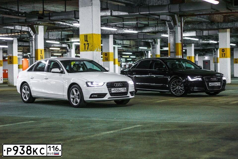 Фото автомобиля AUDI A4, 2012 — госномер А009ХТ21. Цвет: Белый