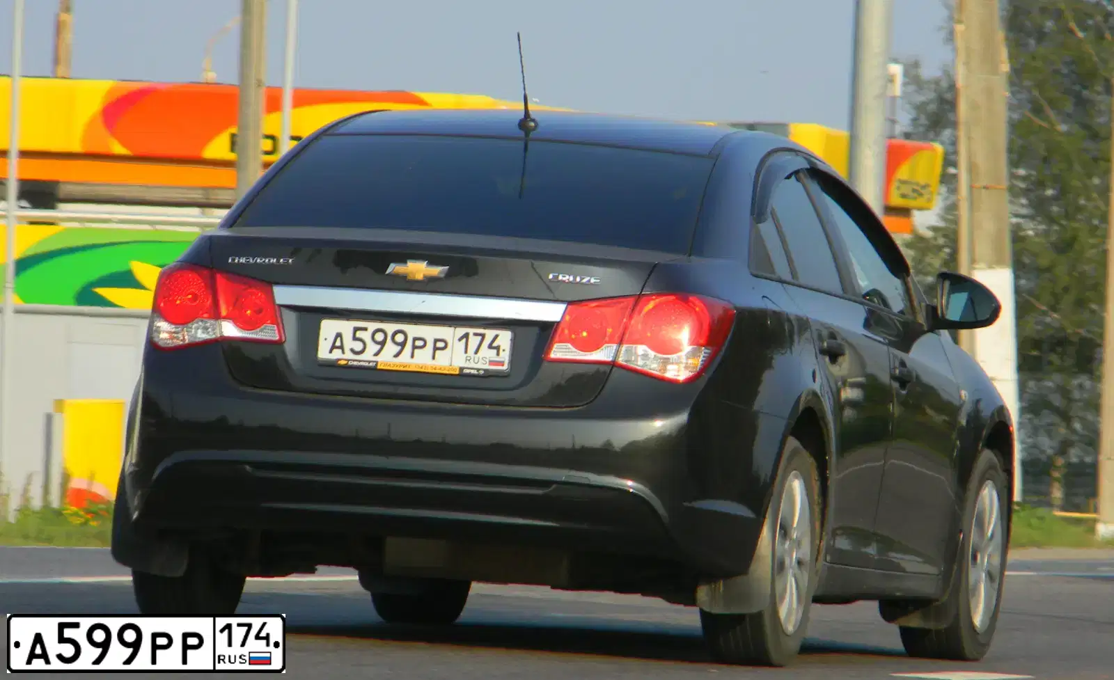 Фото автомобиля CHEVROLET CRUZE, 2013 — госномер А599РР174. Цвет: ЧЕРНЫЙ