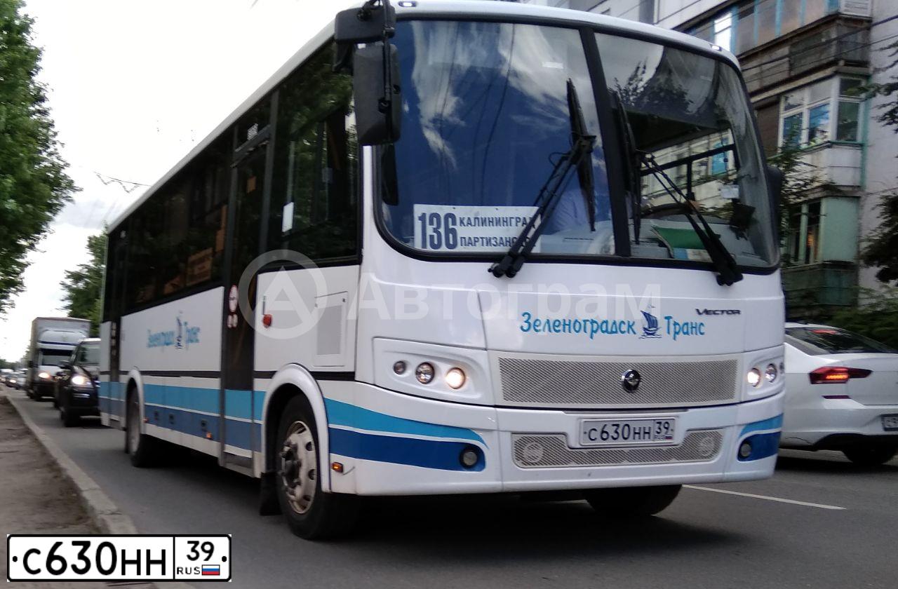 Фото автомобиля PAZ 3204, 2020 — госномер С630НН39. Цвет: Белый