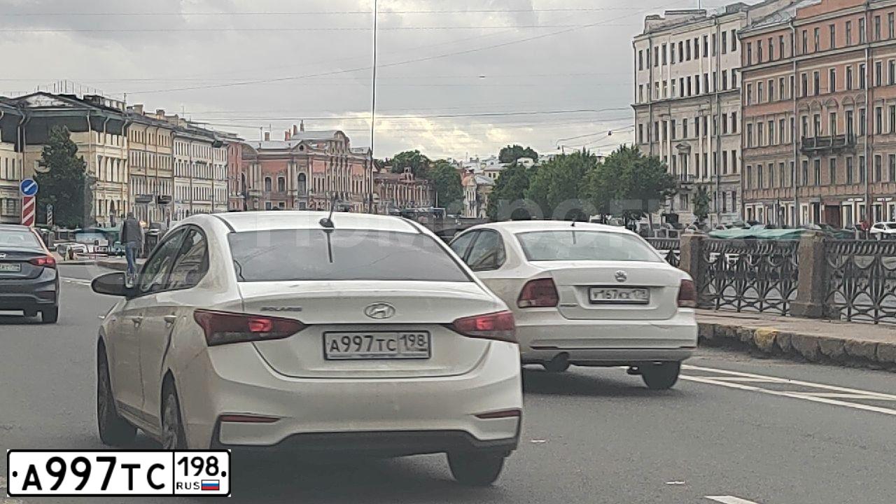 Фото автомобиля HYUNDAI SOLARIS, 2018 — госномер А997ТС198. Цвет: Белый