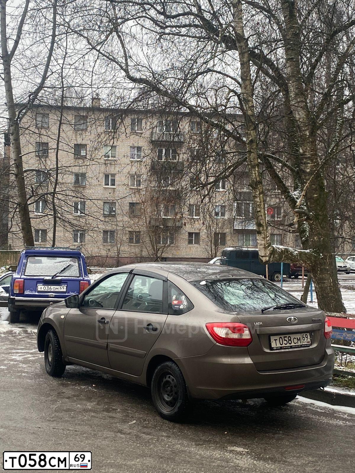 Фото автомобиля LADA 2191 GRANTA, 2018 — госномер Т058СМ69. Цвет: ЗОЛОТИСТО-КОРИЧНЕВЫЙ